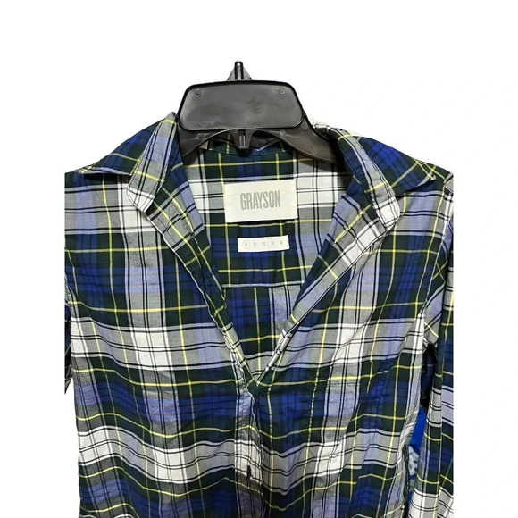 Grayson Button Down The Hero Shirt Plaid Blue Green - Picture 2 of 4